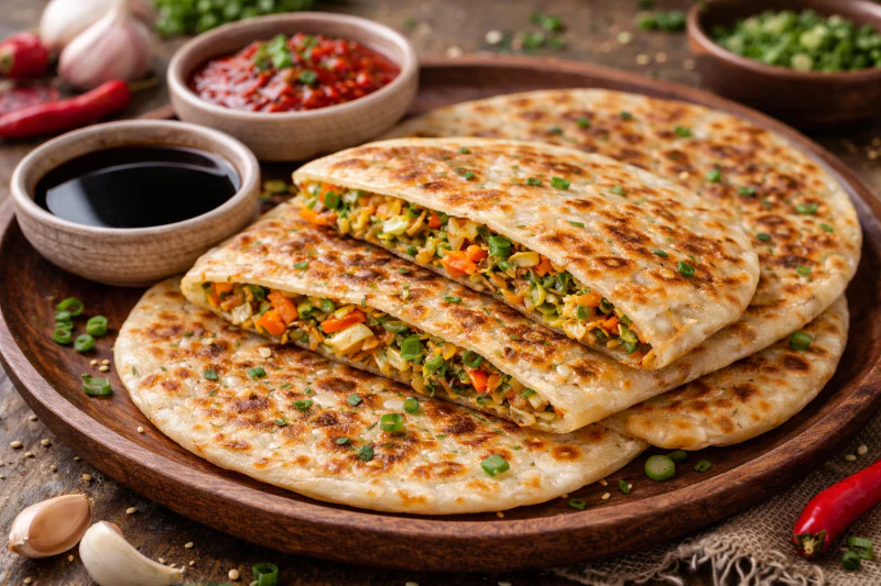 Schezwan Paratha – Spicy Indian-Chinese Fusion Flatbread